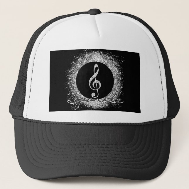 Casquette Musique cool tendance Treble Clef Parties scintill (Devant)