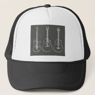Casquette Musique grunge de trio de guitare rétro