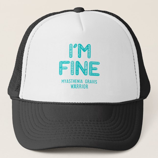 Casquette Myasthenia Gravis Warrior - JE SUIS FINE (Devant)