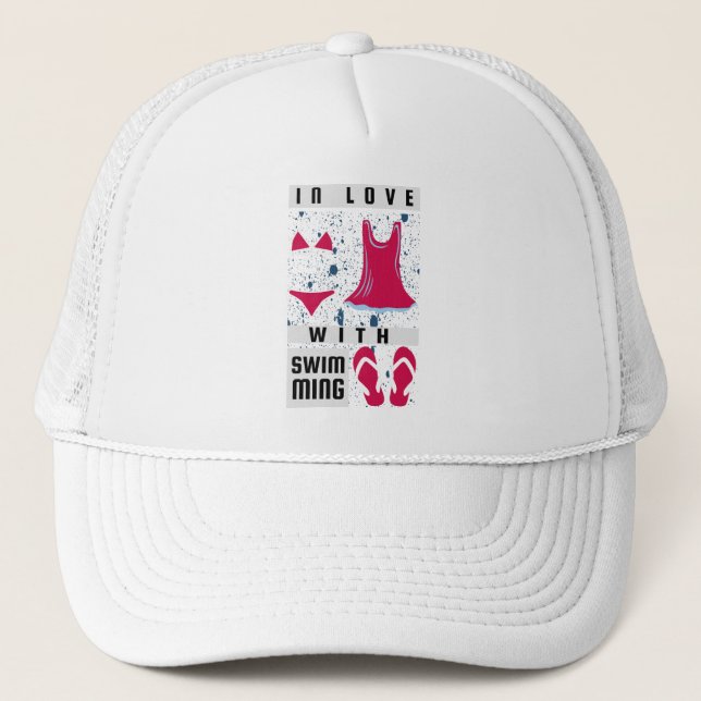 Casquette Nageuse - Amoureuse de la natation (Devant)