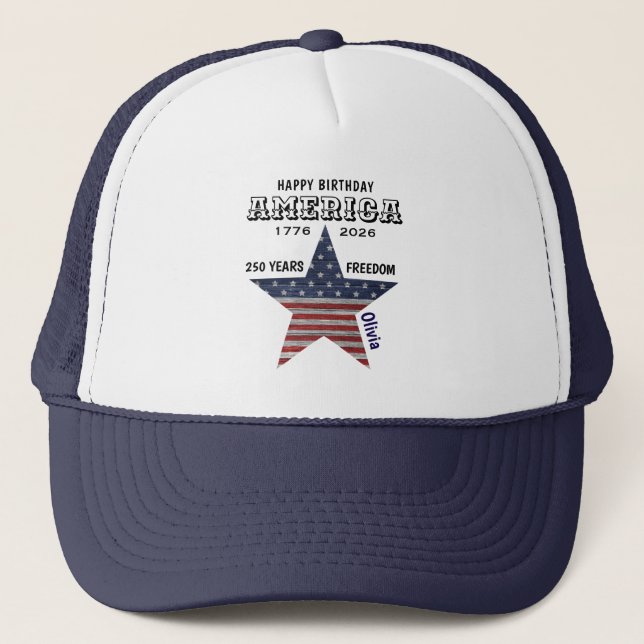 Casquette Name || 250th Happy Birthday America Navy Blue (Devant)