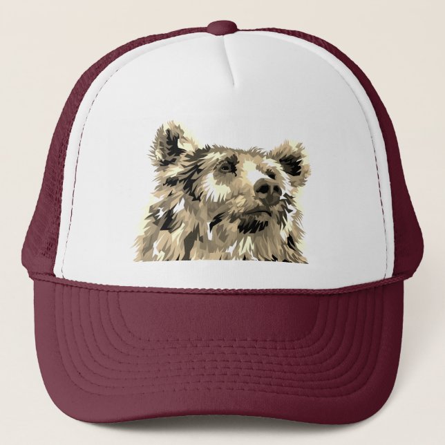Casquette Nature animale brune du grizzli (Devant)