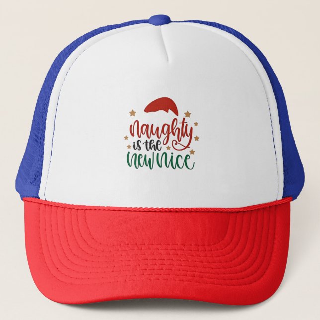 Casquette Naughty est le New Nice Funny Christmas Père Noël (Devant)