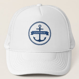 Casquette Nautical anchor rope border captain on banner