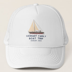 Casquette Nautique Voyage en bateau de famille voile Custom