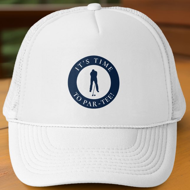 Casquette Navy Blue Its Time to Par Tee Humorous Golf  (Navy Blue Its Time to Par Tee Humorous Golf Trucker Hat For Him)
