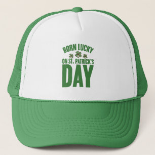 Casquette Né Chanceux Le Jour De La Saint-Patrick Anniversai