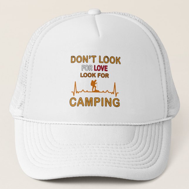 Casquette Ne cherchez pas l'amour chercher Camping drôle cam (Devant)