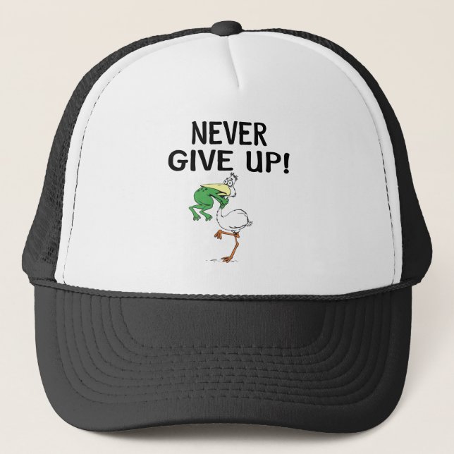 Casquette Ne jamais renoncer à la motivation pélican et gren (Devant)