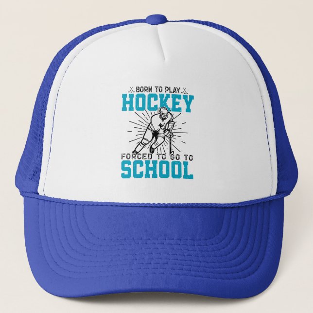 Casquette Né Pour Jouer Hockey Colorful Anniversaire Cool ac (Devant)