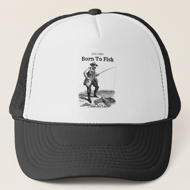 Casquette Né pour pêcher (Devant)