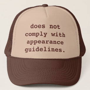 Casquette ne se conforme pas aux directives d'aspect