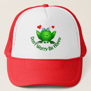 Casquette Ne t'inquiète pas, sois heureux Grenouille verte m