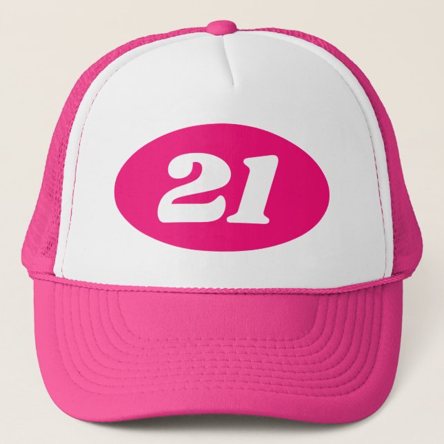 Casquette Neon camionneur rose chapeau fête du 21e anniversa (Devant)