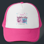 Casquette Neon Look Disco Ball Party des années 70 Retro<br><div class="desc">Faites un tour dans les années 70 et faites la fête dans la nature avec cette boule de disco rétro "Bachelorette Disco Party" design en rose, bleu électrique et incluant texte rose et argent avec des étoiles rose, bleu et argent (pas de papier) - le tout sur un arrière -...</div>