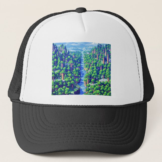 Casquette Neon Stream : Flux à travers Circuitwood (Devant)