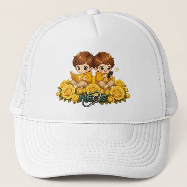 Casquette Neos Kawaii Zodiaque Gémeaux (Devant)