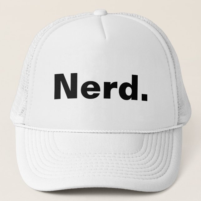 Casquette Nerd un mot blanc texte minimalisme drôle design (Devant)