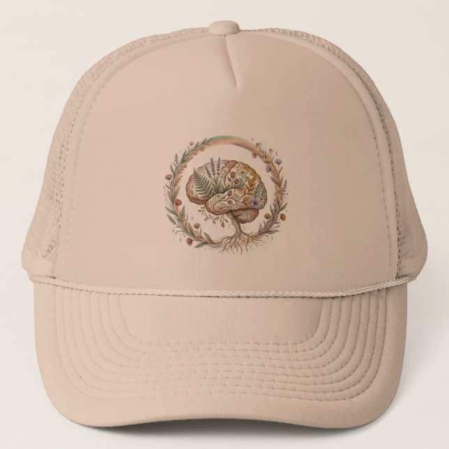 Casquette Neurodiversité Boho Botanique Fleur Ecothérapie (Devant)