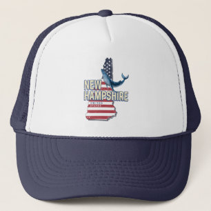 Casquette New Hampshire États-Unis Retro State Map