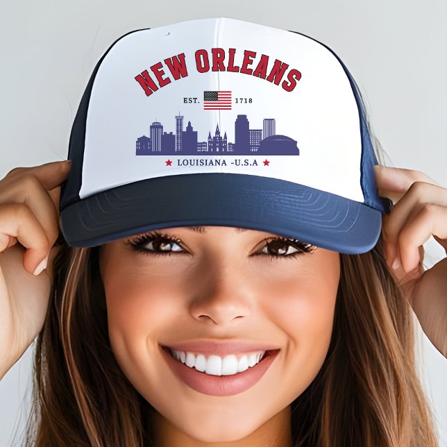 Casquette New Orleans Louisiana Vintage Skyline Hat (Créateur téléchargé)