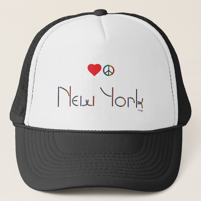 Casquette NEW YORK, Amour et Paix, Cool (Devant)