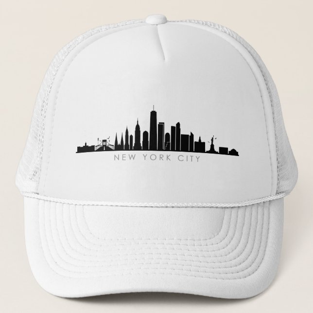 Casquette NEW YORK NYC Manhatten USA City Skyline Silhouette (Devant)