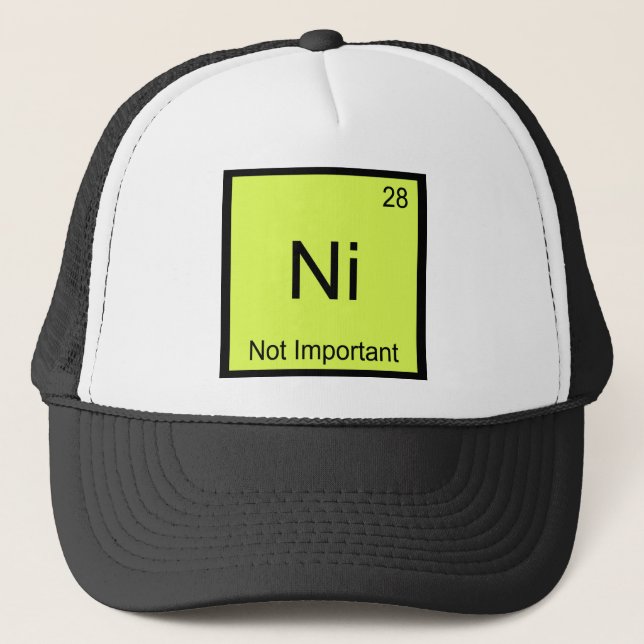 Casquette Ni - Pas Important Symbole de l'élément de chimie  (Devant)