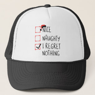Casquette Nice Naughty I Regret Nothing Liste de Noël Père N