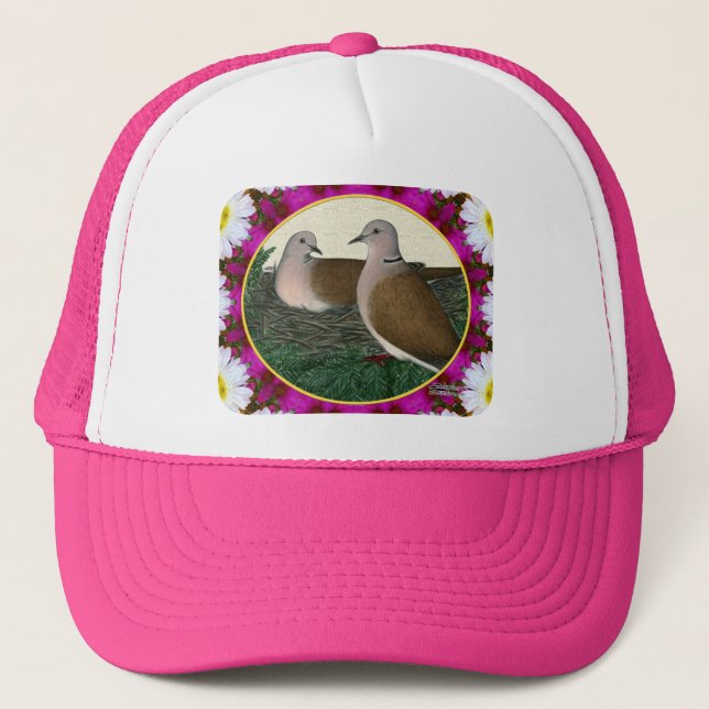 Casquette Nid de colombe et fleurs (Devant)