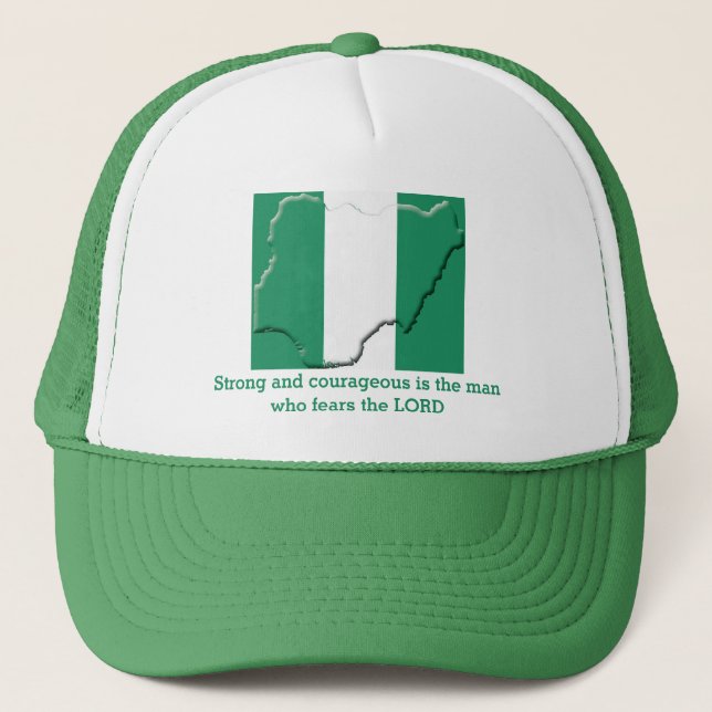 Casquette NIGERIA DRAPEAU Écriture chrétienne Personnalisé (Devant)