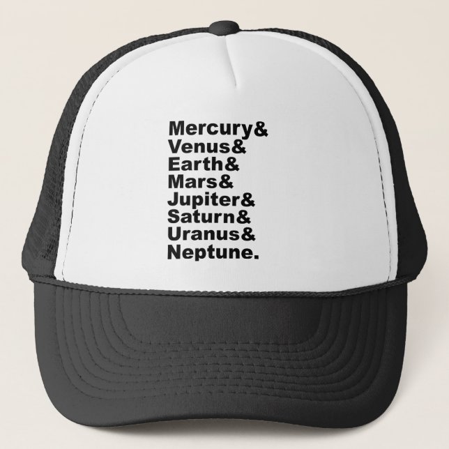 Casquette N'invitez pas Pluton à notre fête des 8 planètes (Devant)