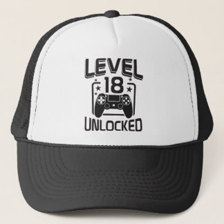 Casquette Niveau d'âge personnalisé 18 débloqué Anniversaire
