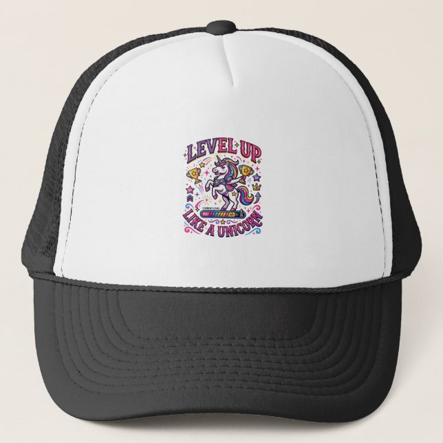 Casquette Niveau de licorne monte comme une licorne publicit (Devant)