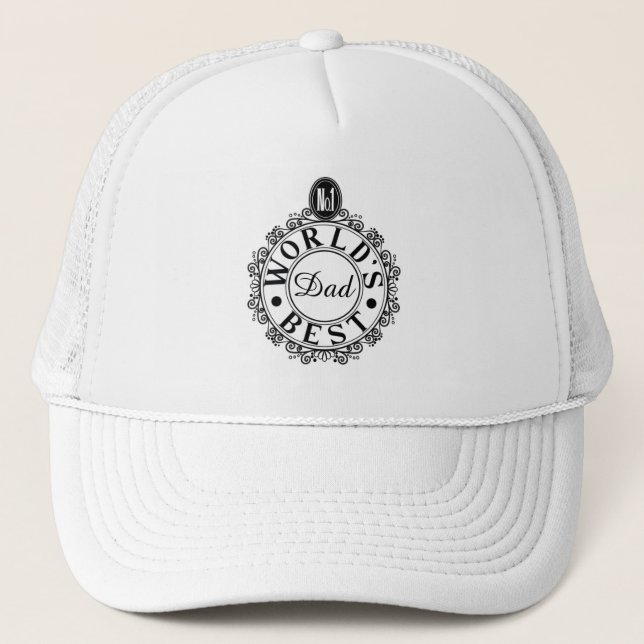 Casquette No.1 Worlds Best Papa Custom Black Line Typographi (Devant)