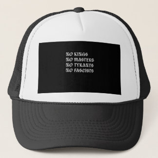 Casquette No Kings No Masters No Tyrants No Fascists Style