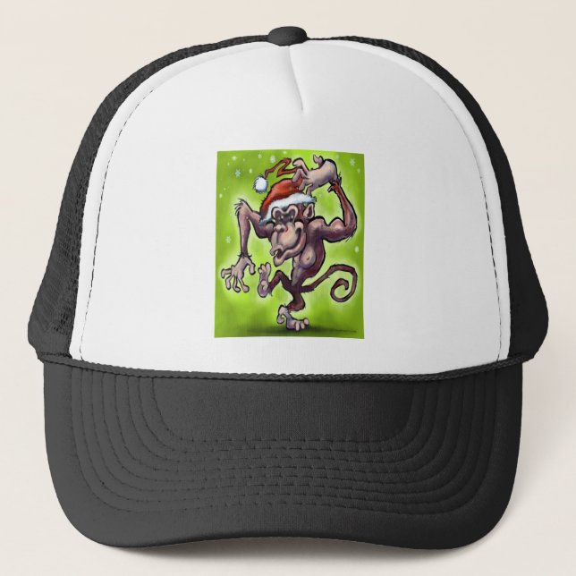 Casquette Noël au chimpanzé (Devant)