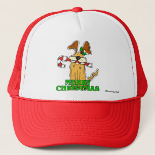 Casquette Noël : Chien et sucre de canne
