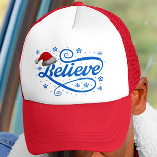 Casquette Noël Croire Père Noël - Red Santa Hat