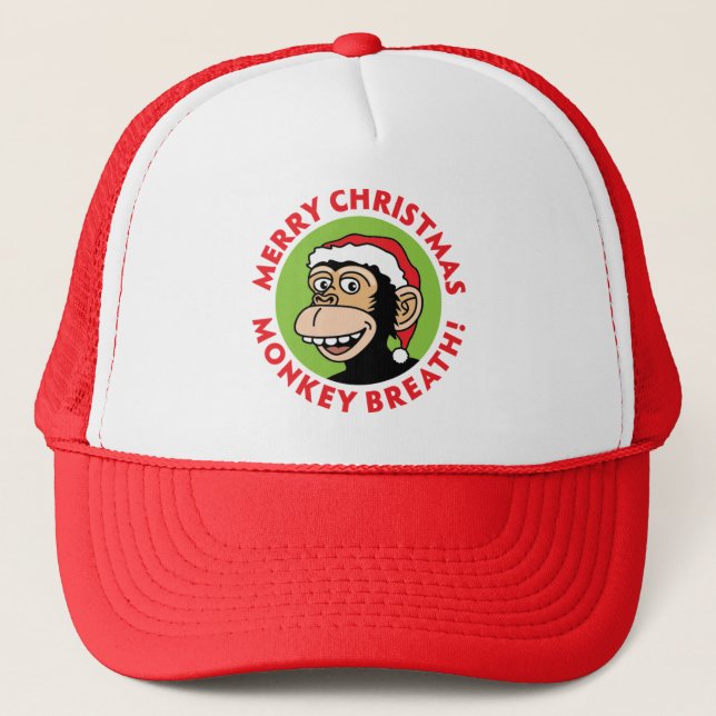 Casquette Noël d'Elf de singe (Devant)