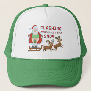 Casquette Noël drôle le père noël clignotant par la neig