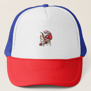 Casquette Noël Éclairage Père Noël équitation Akita Inu Chie