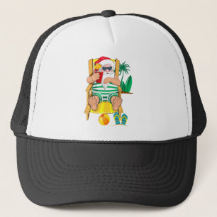 Casquette Noël En Juillet Père Noël Beach Tshirt Hawaiian