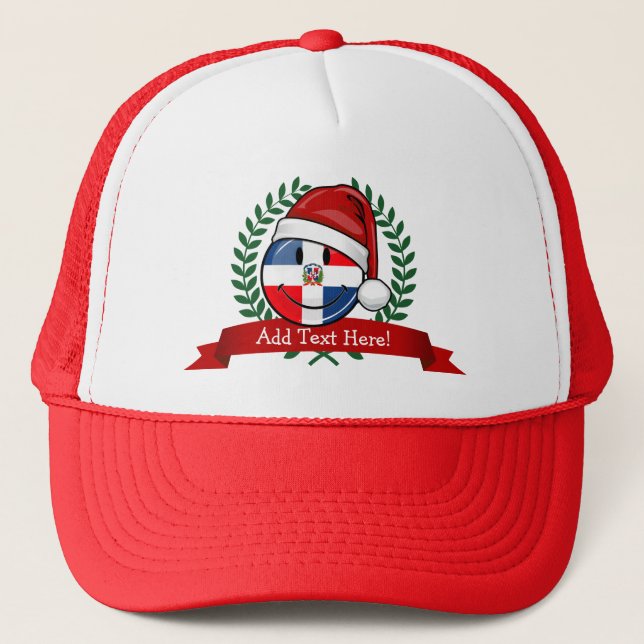 Casquette Noël gai de drapeau de la République Dominicaine (Devant)