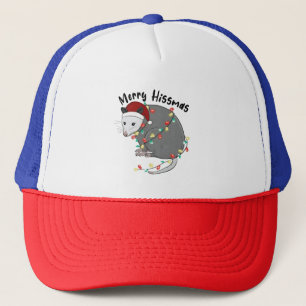 Casquette Noël lumières mange déchets par opossum joyeux sif