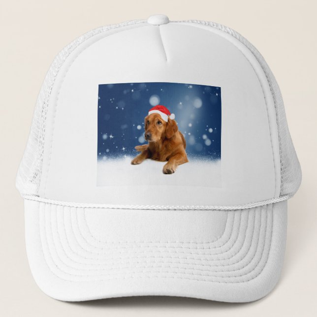Casquette Noël Mignonne Golden Retriever Chien Santa Hat Nei (Devant)