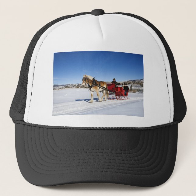 Casquette Noël occidental - Noël Sleigh de cheval (Devant)