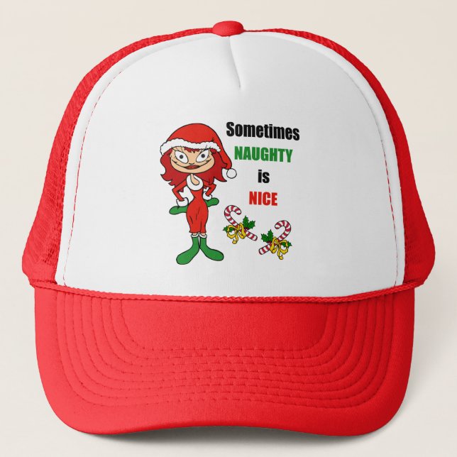 Casquette Noël Parfois Naughty Is Nice - Auburn Red (Devant)