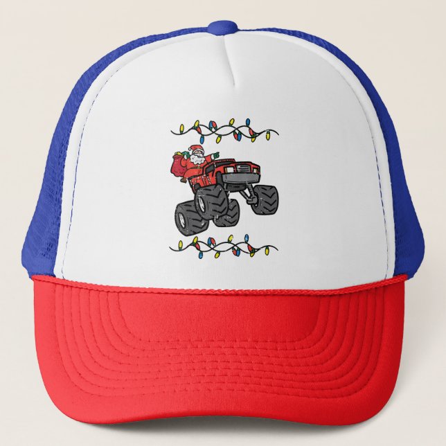 Casquette Noël Père Noël Monster Camion Garçons Enfants Enfa (Devant)