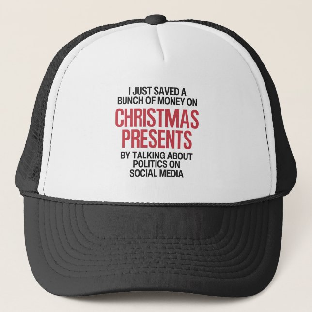Casquette Noël politique amusant (Devant)